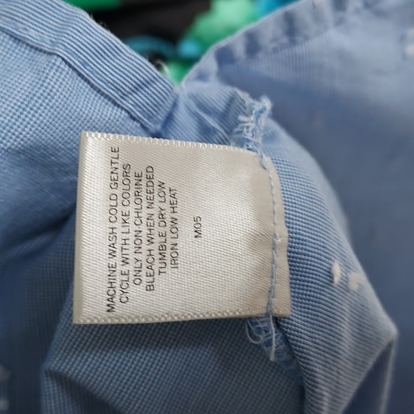 Van HEUSEN 3/4 sleeve V neck chambray casual summer tunic shirt top Sz L - Picture 8 of 11